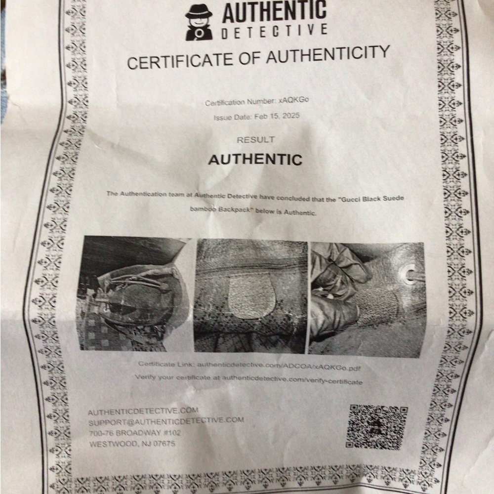 Vintage Gucci Black Suede and Leather Backpack with COA - Picture 8 of 9